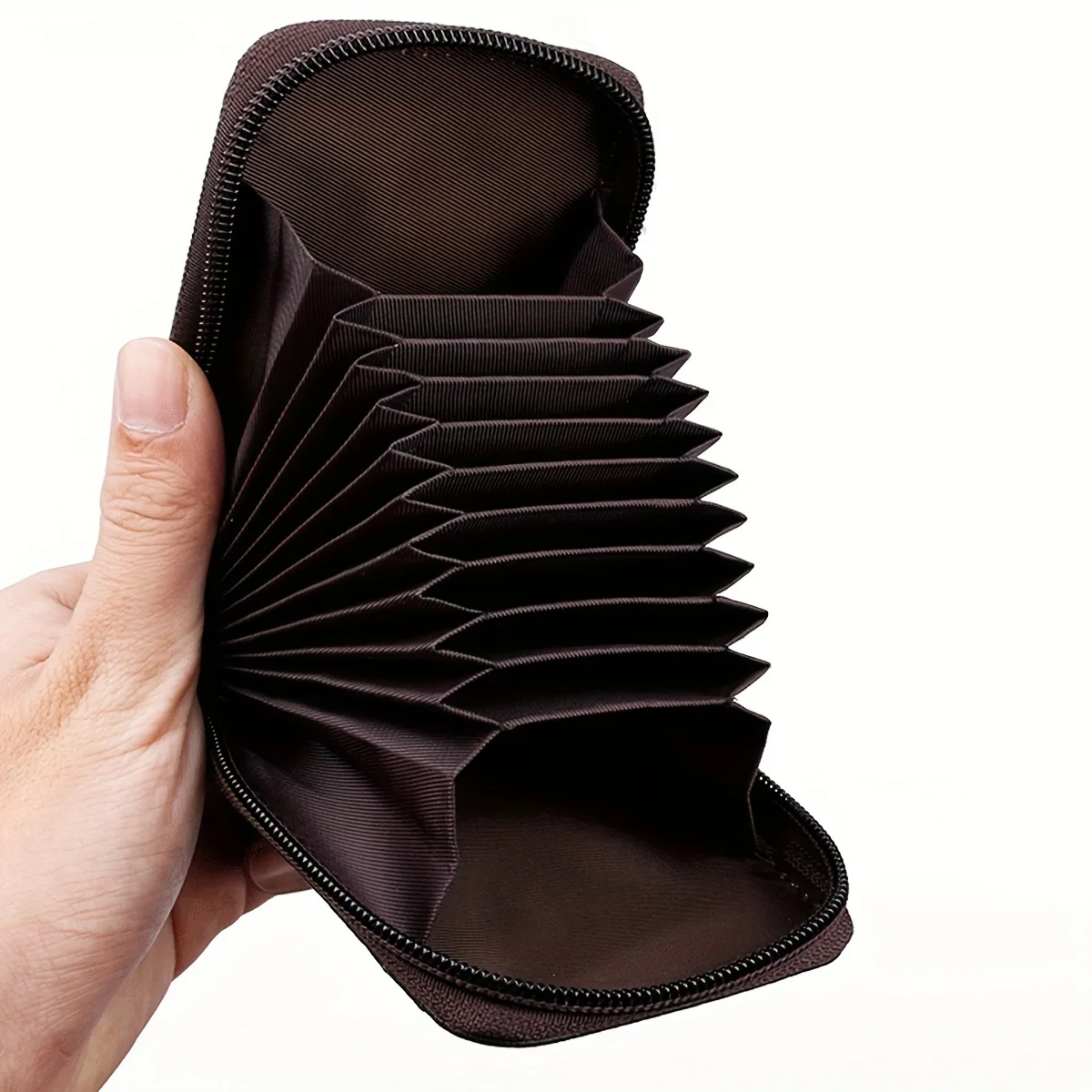 Kurze Kartenhülle für Bankkarten und Visitenkarten, Koreanische Edition, Tragbare Handtasche mit Reißverschluss und Clip, Vertikaler Kartenhalter – Detail 7