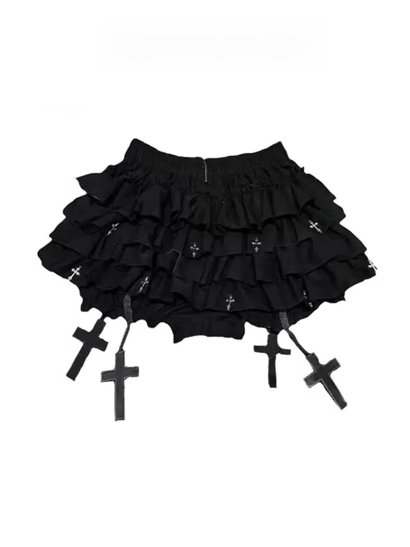 Jupe Bla avec Design croisé pour femmes, jupe gâteau d'été Y2K, Anti-lumière, coupe ample, taille haute, couleur Pure, jupe trapèze