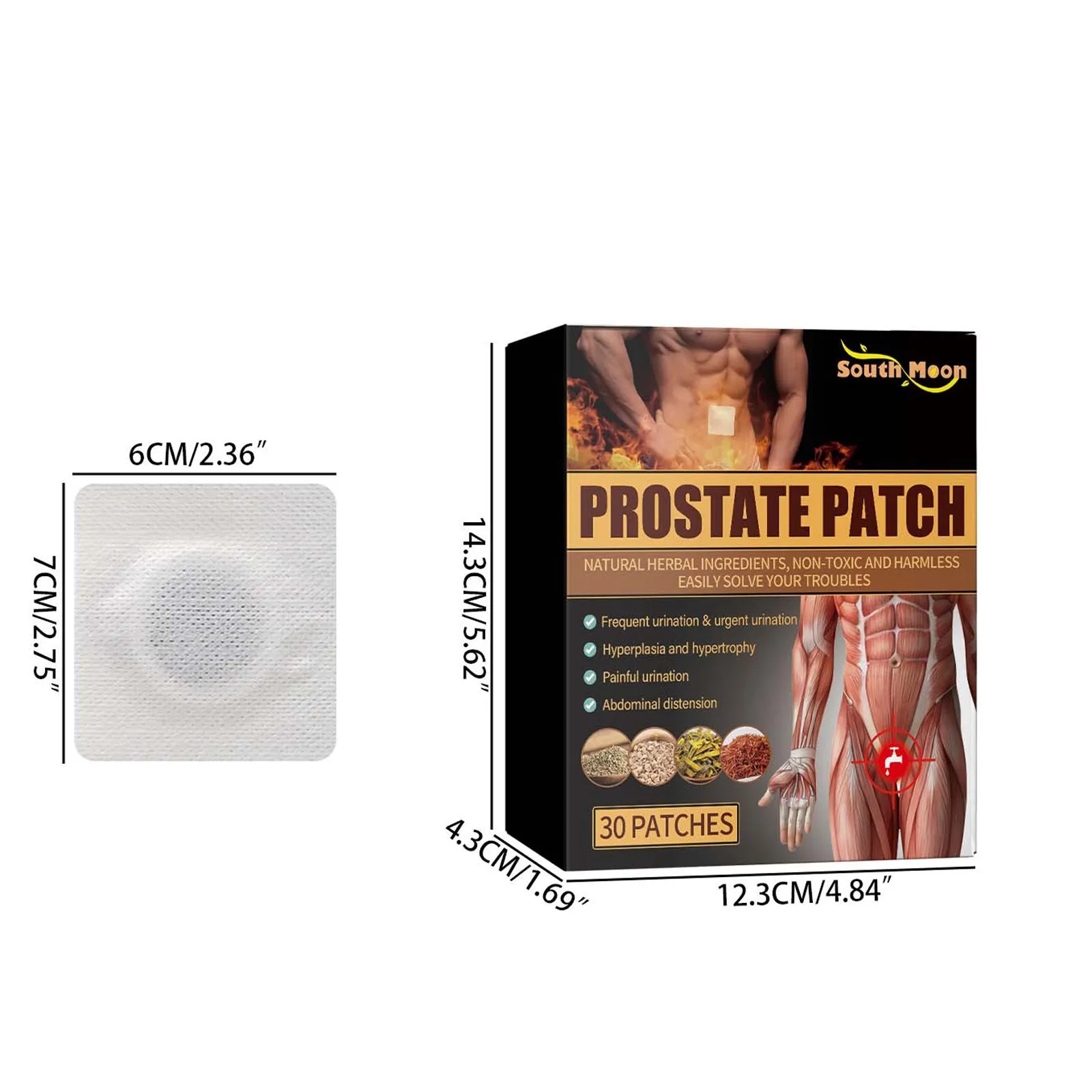 Prostate Massage Patch Relieves Discomfort Mild Promote Blood Circulation Herbal Treats Improves Problems Body Care Gift