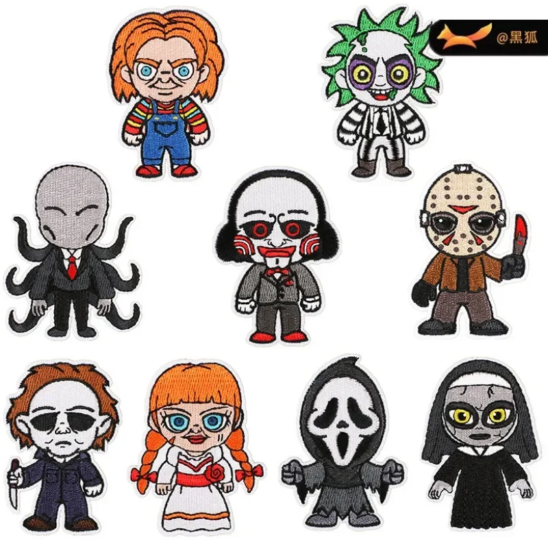 

Horror Movie Cartoon Chucky Doll Embroidered Patch on Clothes Anime Fusible Patches Sticker Garment Jacket Tshirt Pants DIY Gift