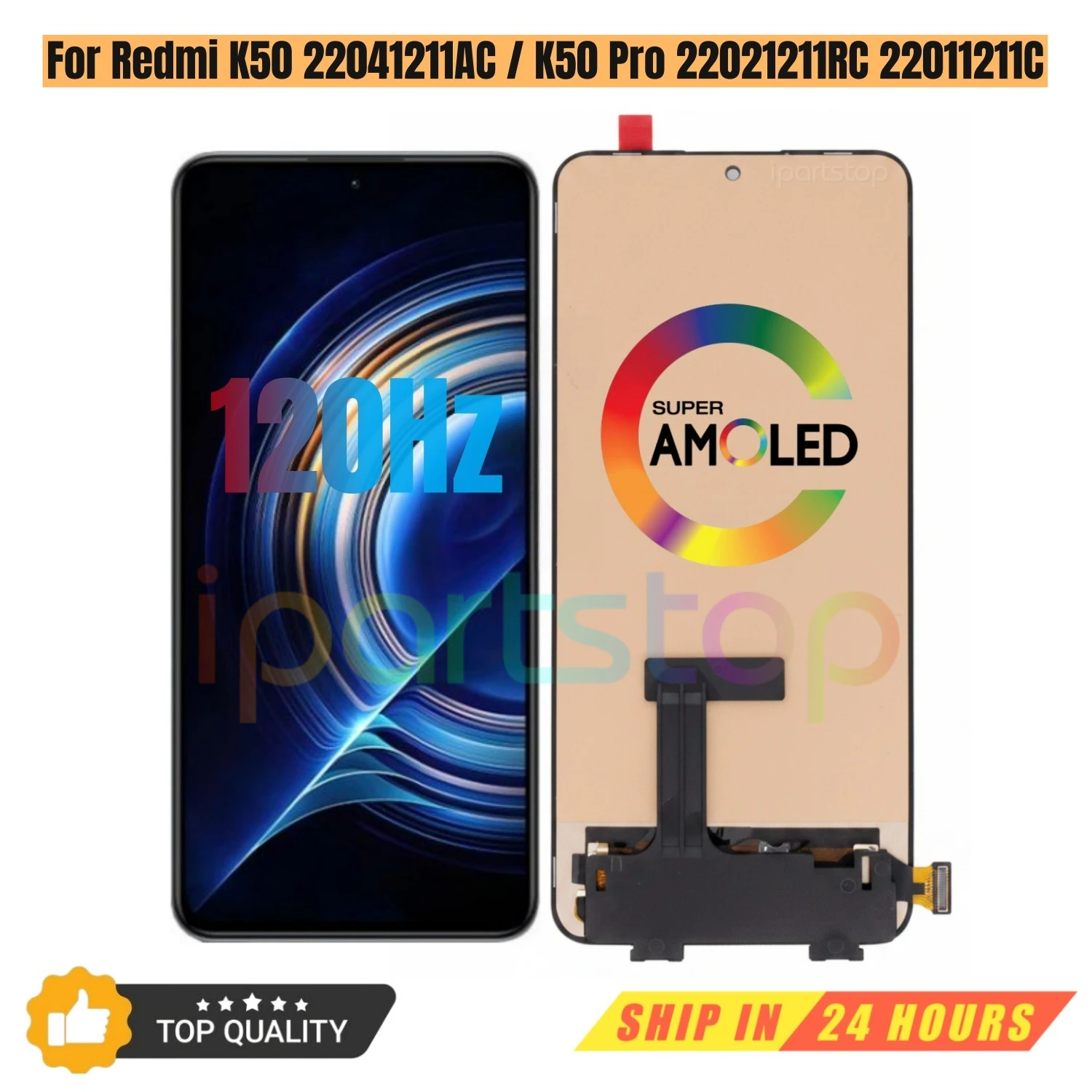 Ecran-oled-de-remplacement-iparts-neuf-pour-redmi-k50-22041211ac-k50-pro-22021211rc-22011211c-assemblage-d'ecran-tactile-120hz-noir-oem