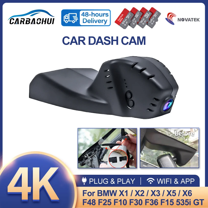 4K 2160P Car Video Recorder Dash Cam For BMW x1 f48 f20 x3 f25 f10 3gt f34 5gt f07 F36 f80 f82 x5 f15 425i 440i f32 f33 X2 F39