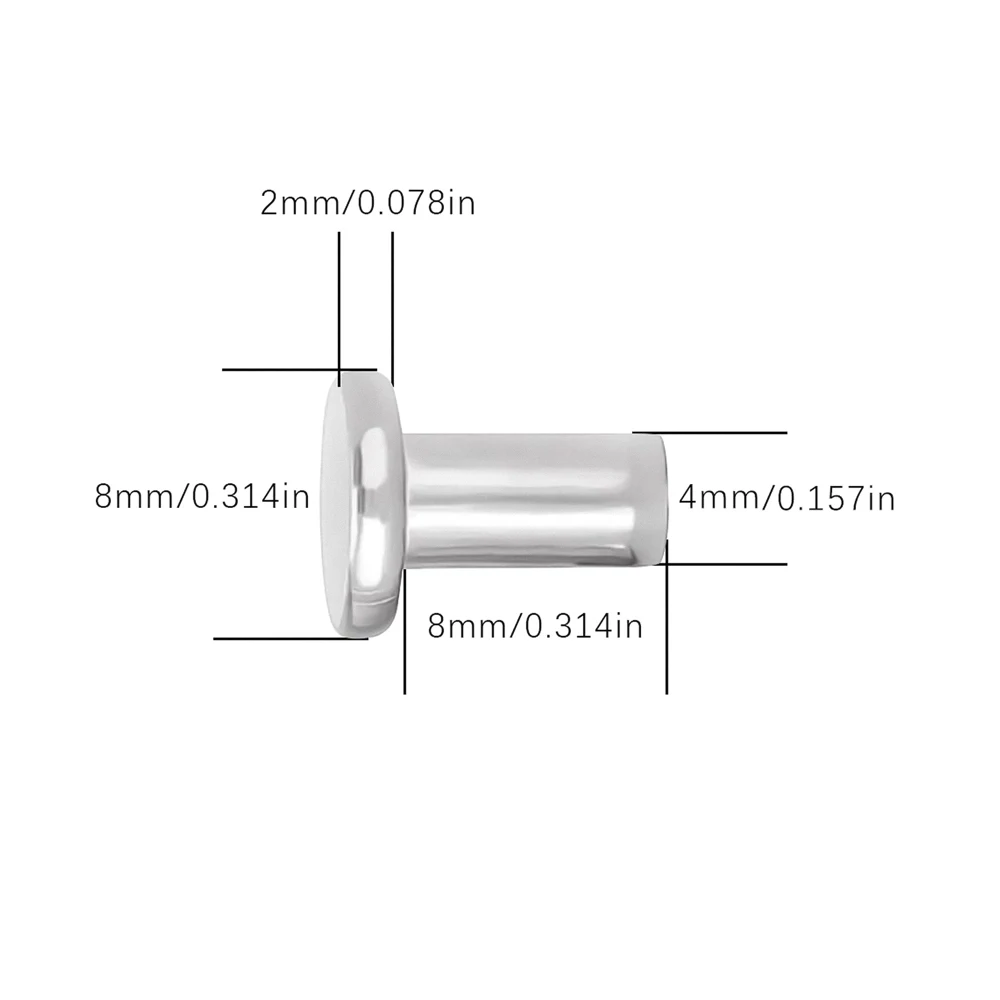 50pcs Aluminum Flat Thin Round Head Solid Rivet Hand Percussion Punch Self-plugging Fixed Rivets