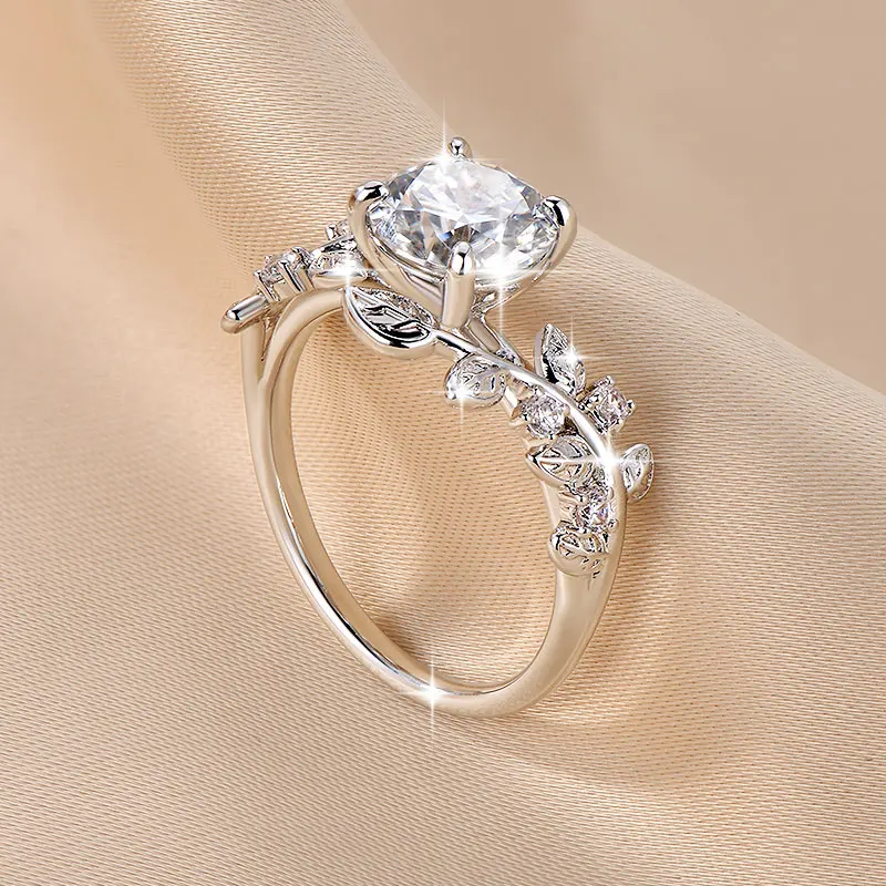 Women's 2CT Moissanite Solitaire Engagement Ring, Certified