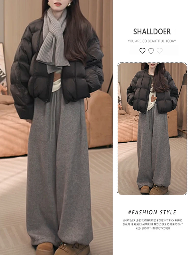 

Черная хлопковая женская зимняя модная куртка-пуховик маленького размера в корейском стиле, утепленная, повседневная, короткая