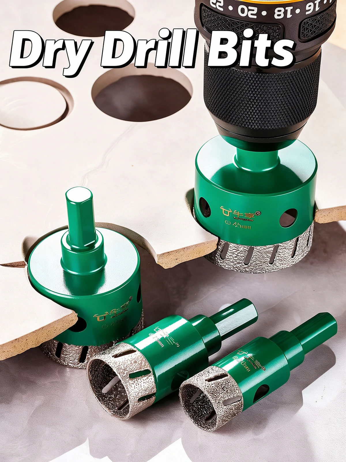 Triangular Shank​ Hand Drill Dry Drilling Core Cutter Tool Diamond Hole Saw Drill Bit For for Tile Ceramic Glass Marble Granite