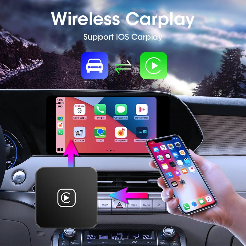 Mini Carplay &Android Auto 2 In 1 AI Box Dongle Wired To Wireless Plug And Play For Audi Toyota Mazda Ford Universal Car Adapter image 2