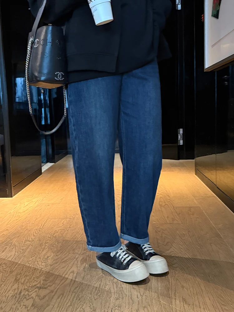 

Женские брюки-харлан больших размеров, свободного кроя, с манжетами на щиколотках, скрывающие недостатки фигуры, повседневные, элегантные, для женщин