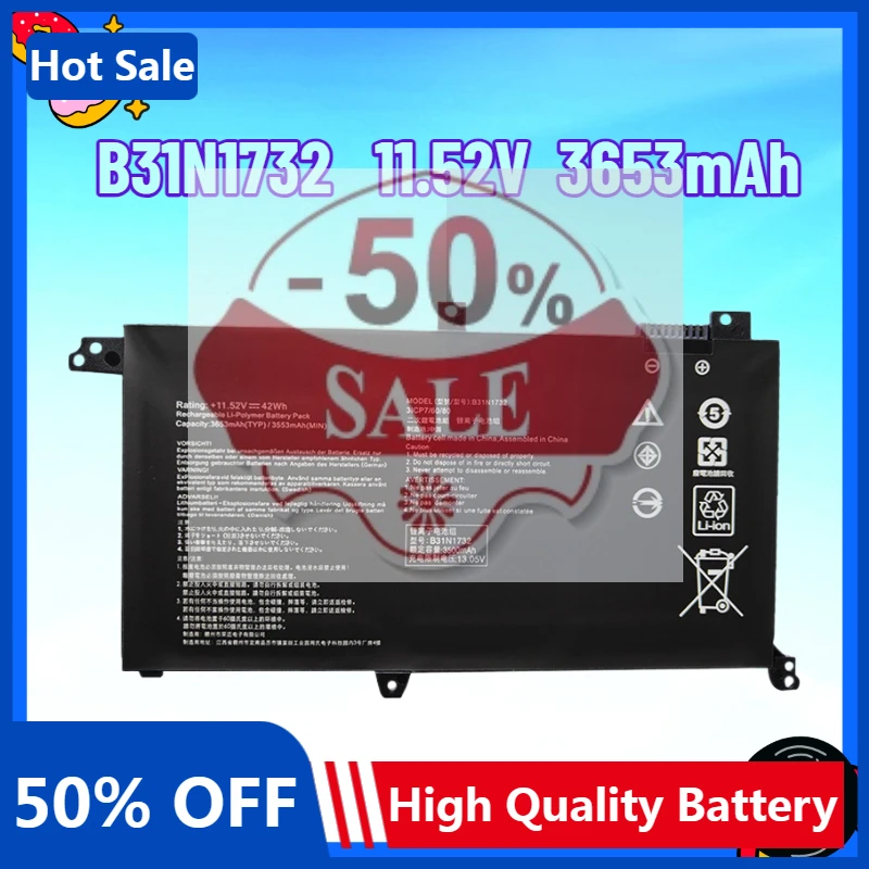 

Новый аккумулятор для ноутбука ASUS B31N1732 Lingyao S2 поколения S4300F/U X430FN VX60G, 11,52 В, 3653 мАч
