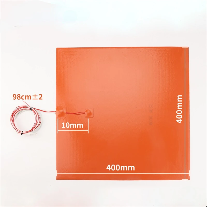 3D printer accessories 400*400mm hot bed platform silicone heating pad heating plate with adhesive 220V/800W.