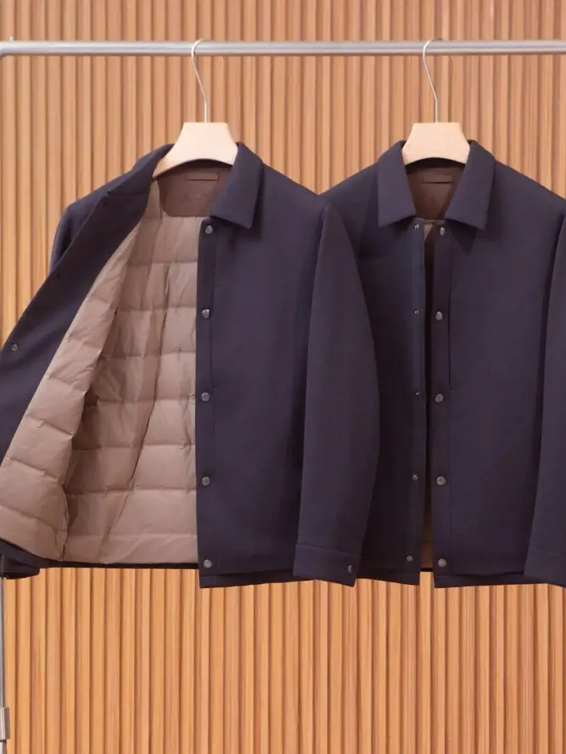 Adstrative Sle 90 Goose down Jaet خفيف الوزن كاجوال للرجال في الهواء الطلق معطف بياقة أنيقة للخريف والشتاء