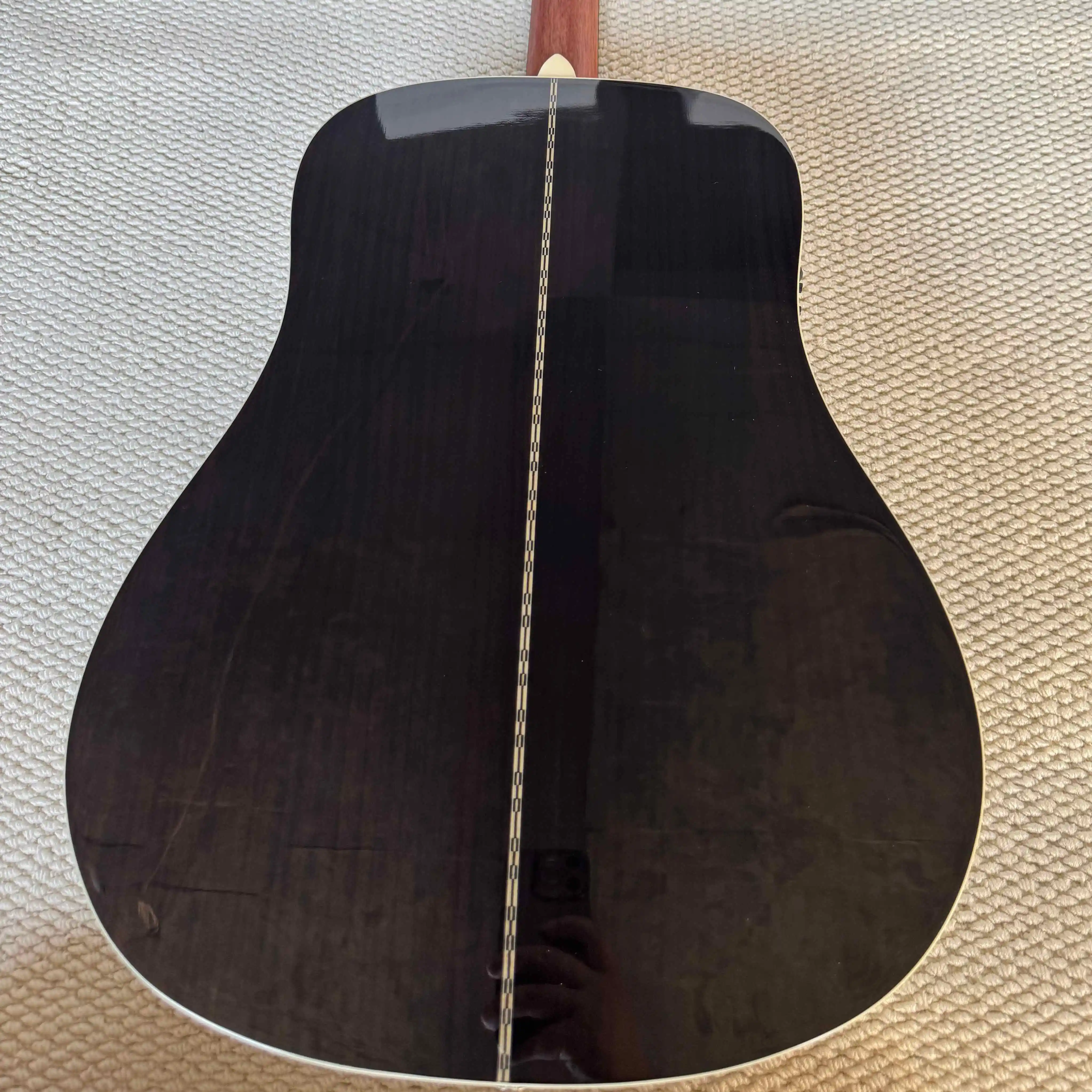 New Yellow D-28 with EQ Acoustic Guitar Spruce Top Folk Style Bone Nut Suitable for Studio Recording view 3