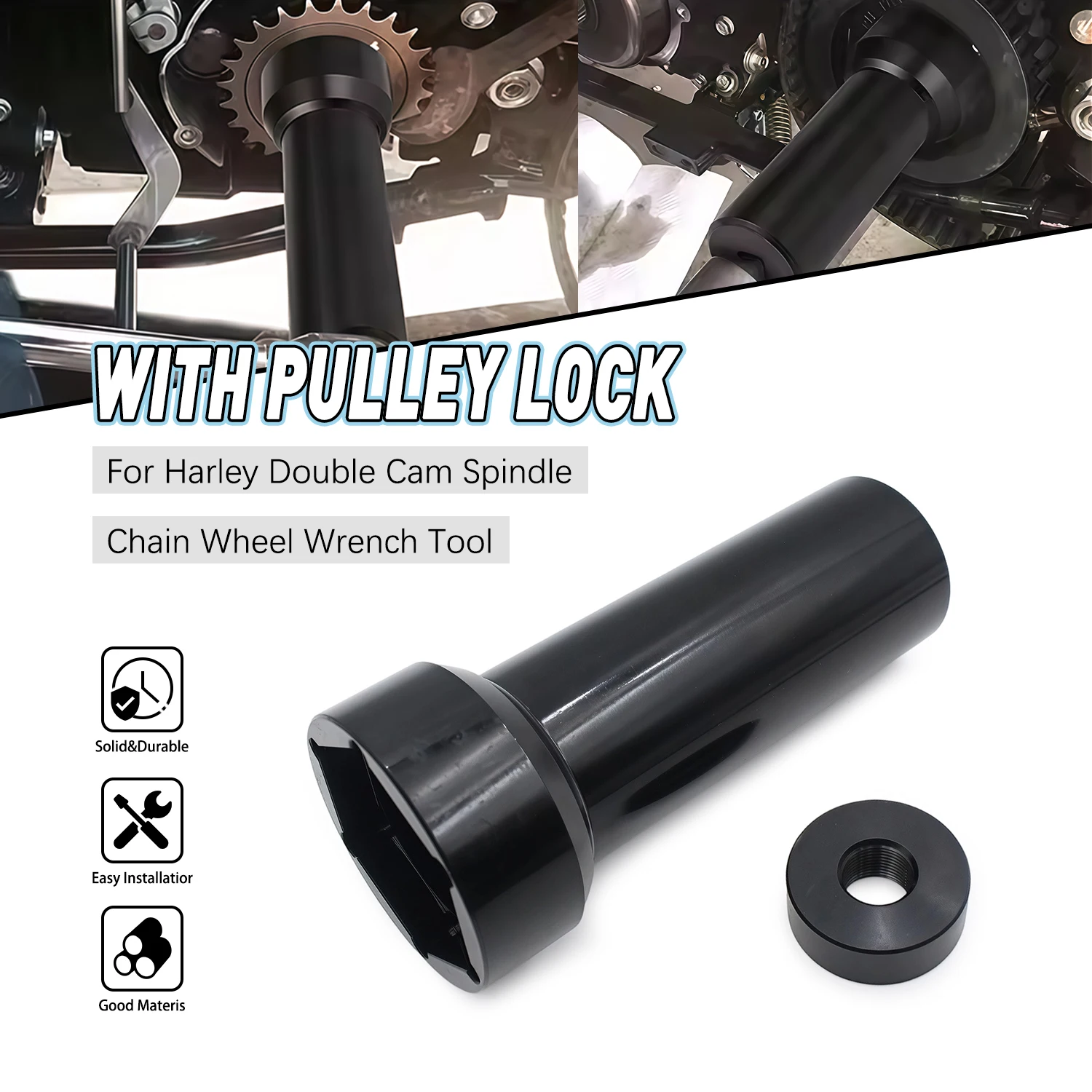 

For Harley Davidson Twin Street Glide Cam Mainshaft Sprocket Wrench Tool Pulley Lock 2 1/4" Nut Double cam spindle Motorcycle