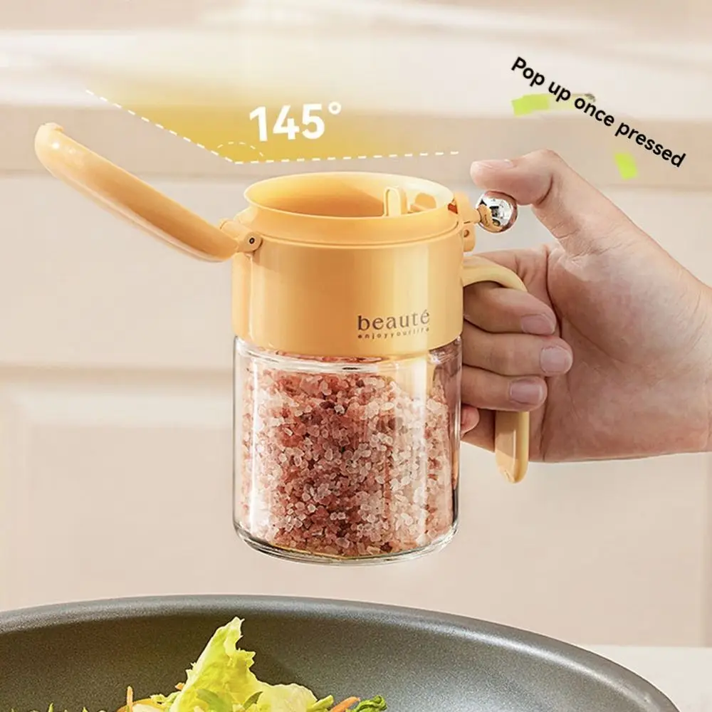 

Glass Sealed Seasoning Jar Push-type Moisture-proof Sugar and Salt Container Dustproof Leak-proof Condiment Storage Container