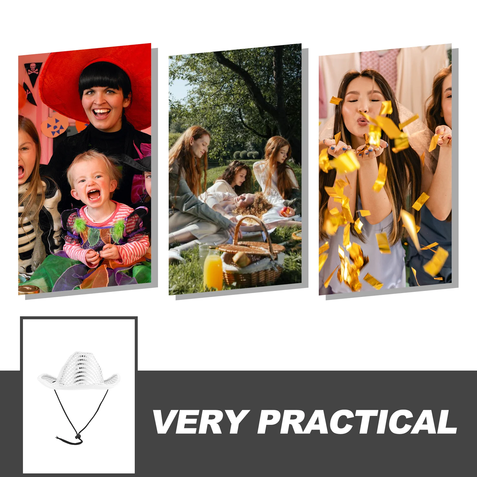 

Sparkling Sequin Cowgirl Hat Lightweight Wide Brim Western Summer Hat for Outdoor Party Wedding Cosplay Party Hats for Adults