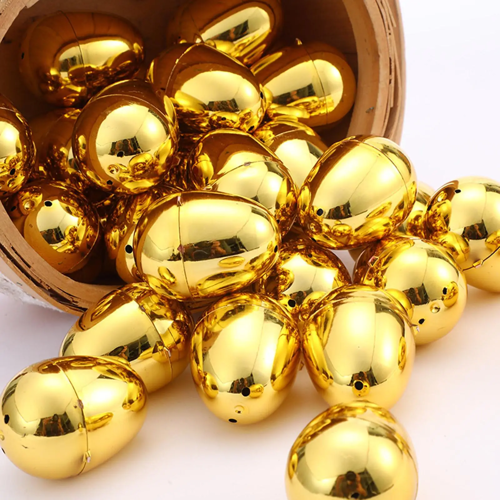 Golden Easter Eggs Fillable Surprise Eggs with Soft Rabbits for Kids Easter Basket Stuffers Party Favors Classroom Rewards Gifts