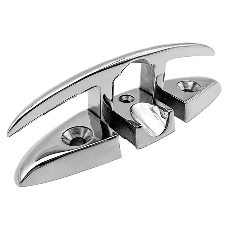 316 Stainless Steel Boat Folding Cleat Dock Hardware Flip Up Dock Cleat Boat Hook for Docking 5/6 Inch