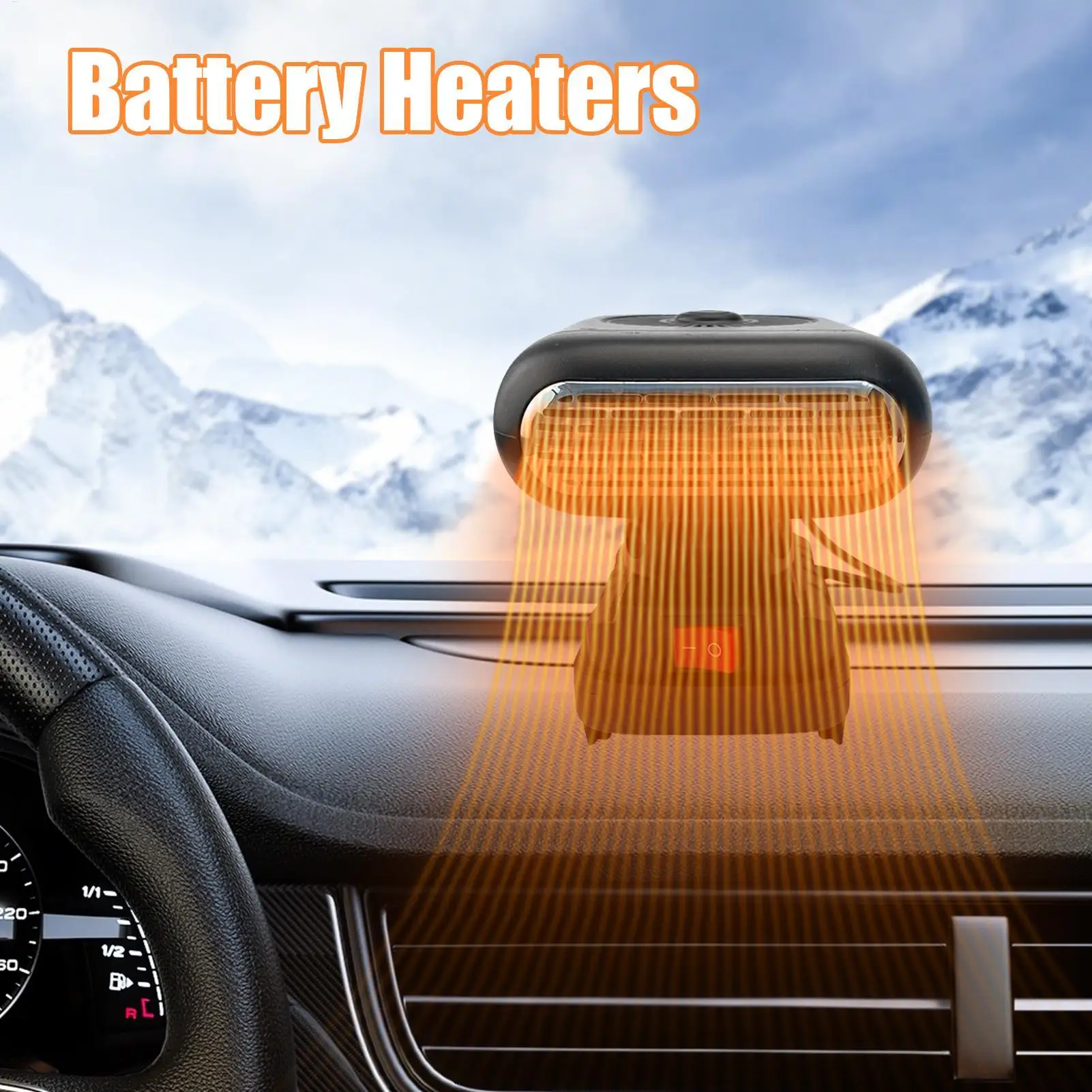 90 Rotatable Defroster Auto Windshield Demister Defogger Winter Car Heater 12V Portable Space Heater with Double USB Power