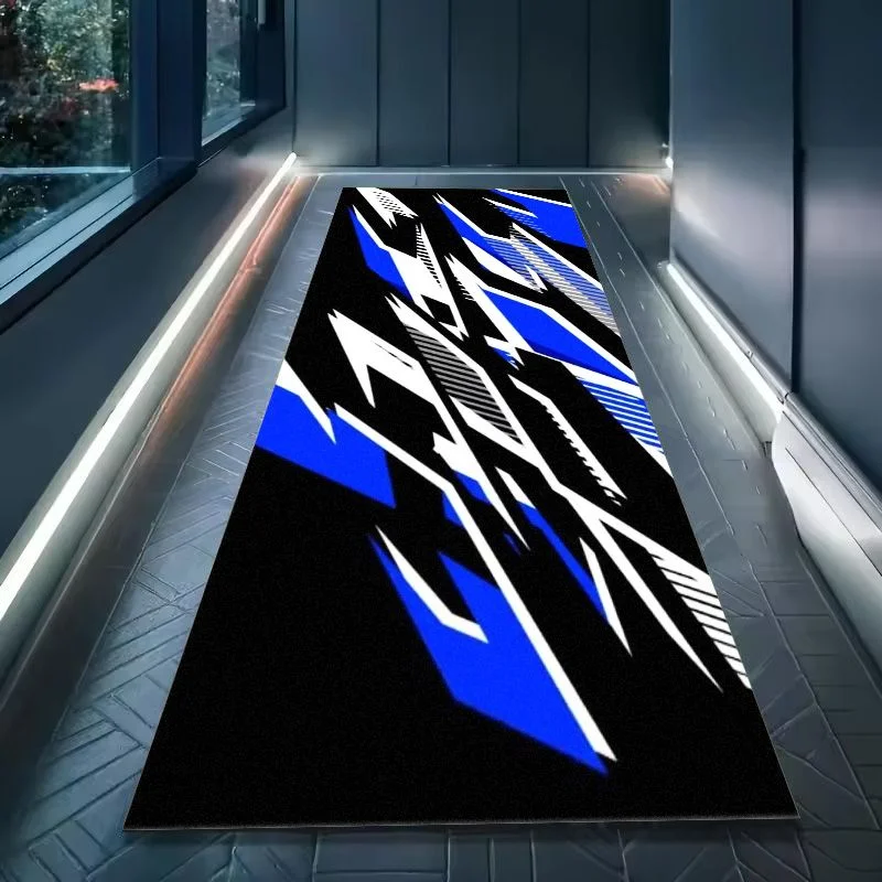 VIKAMA Sharp Racing Graphic Pattern Motorbike Garage Mat Anti Slip Oil Resistant Waterproof Pad Parking Workshop Decor