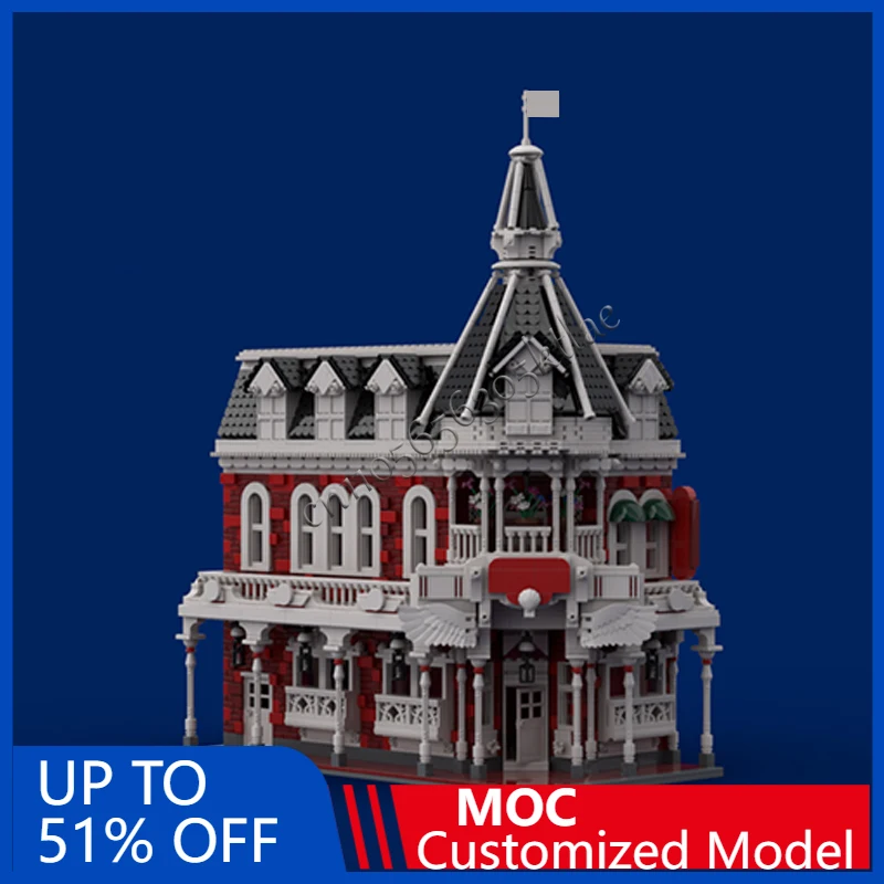 3799 PCS Construction Magic Kingdom Plaza Ice Cream Parlor MOC Customize Modular Building Block Brick DIY Birthday Toy Gift