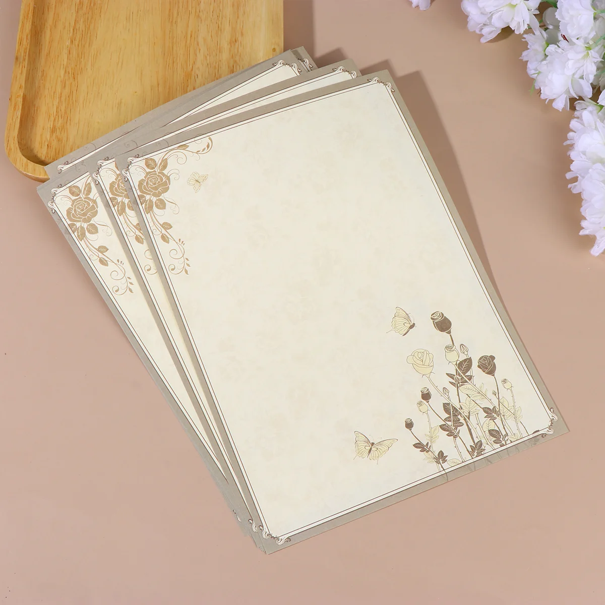 40 PCS Illustration Envelope Stationery Set Paper Chinese Style Note Vintage Writing Flowers