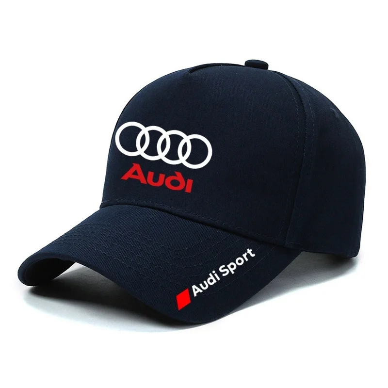Topi Bisbol Katun yang Dapat Disesuaikan dengan Logo Audi, Cocok sebagai Aksesori Luar Ruangan untuk Audi TT 8L 8V, A4 B8 B6 B7 B9, A6, C
