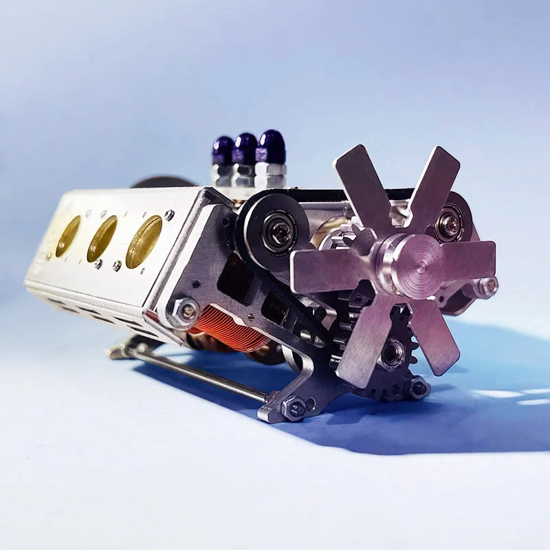 

V6 Power Engine Model All Metal Mechanical Brushless Engine Suitable for Car Model Ship Model Modified Toy
