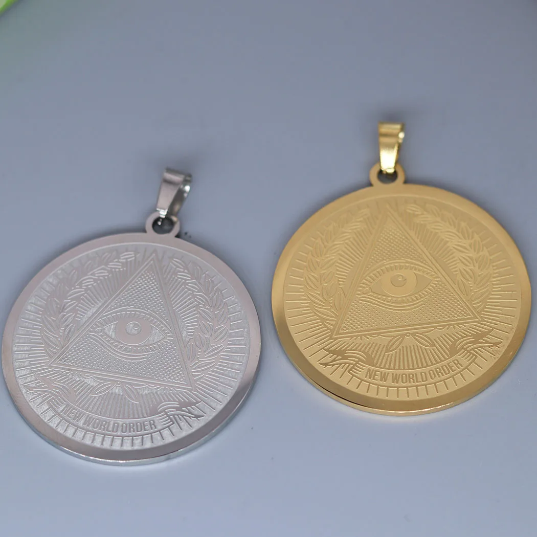 2Pcs/lot All Seeing Eye Of Providence Charm For Necklace Bracelets Jewelry Crafts Making Findings Handmade Stainless Steel Charm