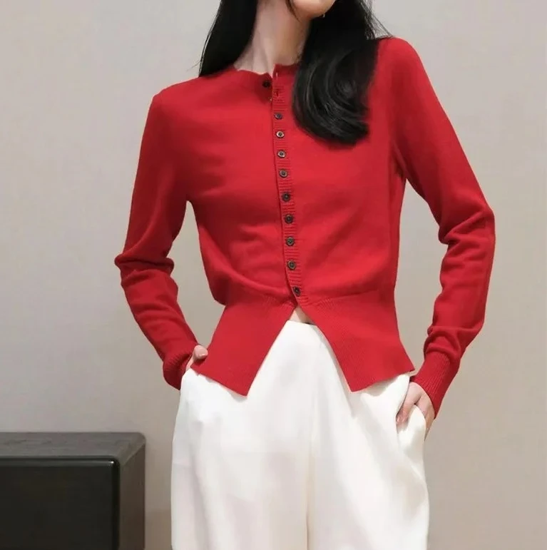 

Autumn Winter Women's New Arrival Open Cardigan Outerwear Long Sleeve Knitted Sweater Elegant Casual Style