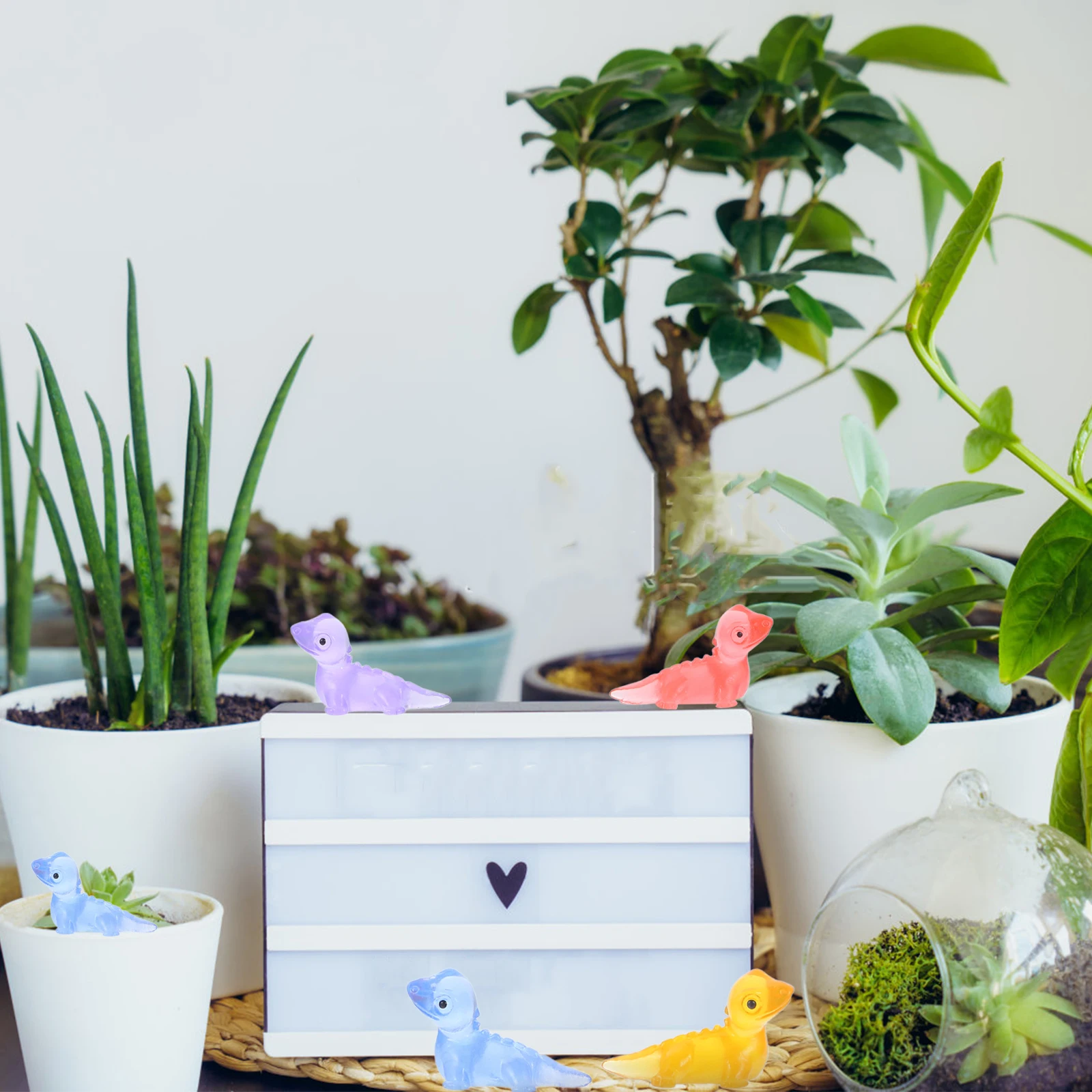 36 قطعة سحلية متوهجة صغيرة الراتنج الحرفية الحيوان لطيف مكتب ديكور للمنزل حديقة مكتب منضدية