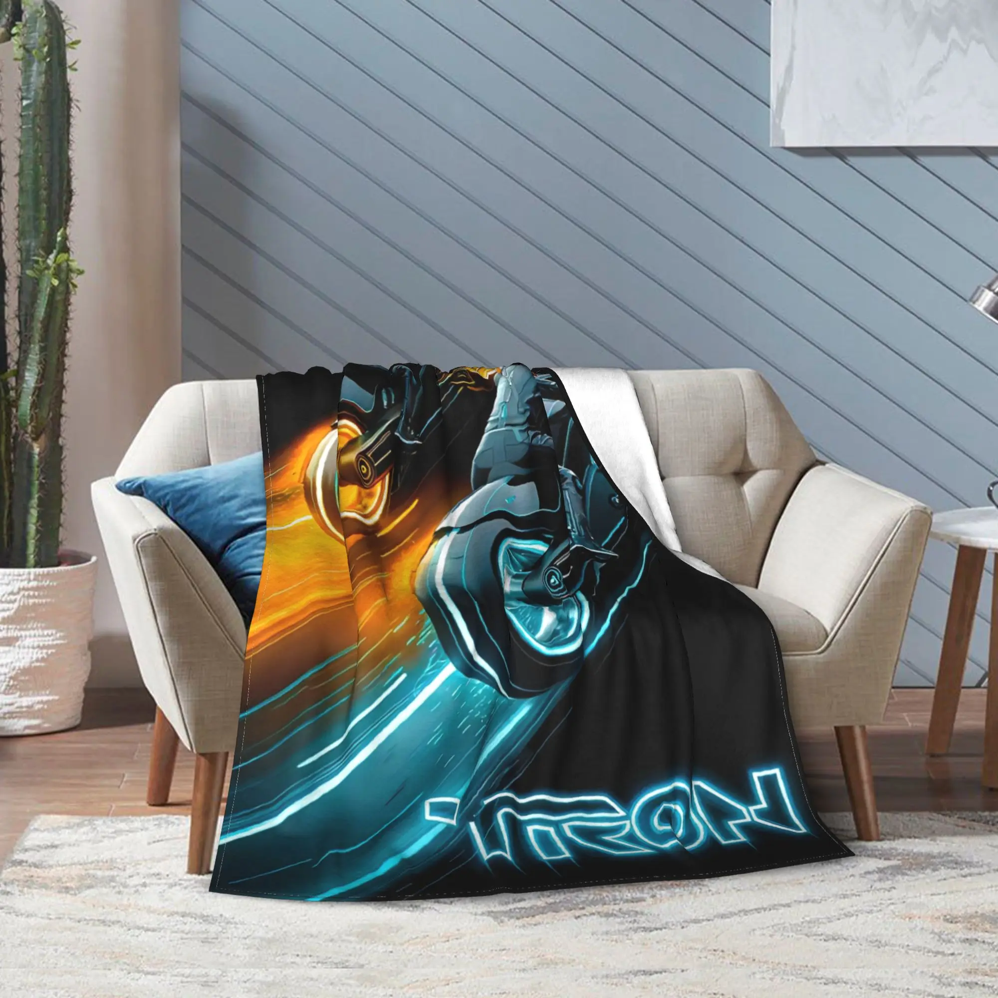 TRON Ares Lightcycle Dillinger Systems بطانية الصوف المطبوعة MCP فيلم متعدد الوظائف الدافئة رمي البطانيات للمفرش