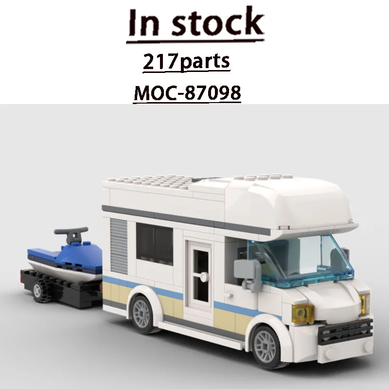 Building Block Model MOC-87098 City Outdoor New Popular Camping RV 217 Parts MOC Adult New Year Custom Creative Toy Gift