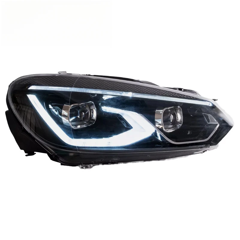 Suitable for Volkswagen Golf 6 Full LED Headlight Modification Turn Signal Daytime Running Light 2010-2014 Model Front Headlight