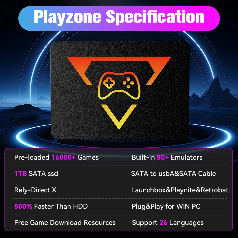 Playzone 1TB SSD&Game Consoles For PS5/PS4/PS3/Xbox/Xbox one/Switch ...