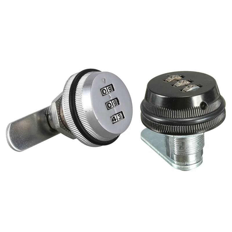 2 Stuks Legering Code Combinatie Cam Lock Sleutelloze Post Brievenbus Kast Rv 3 Wijzerplaat, Zwart & Zilver