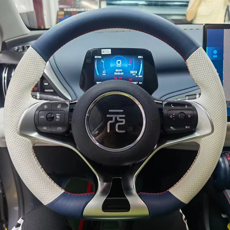 Suitable For BYD Dolphin 2021 Yuan Plus Custom Hand-stitched Non-slip Steering Wheel Cover Interior Accessories