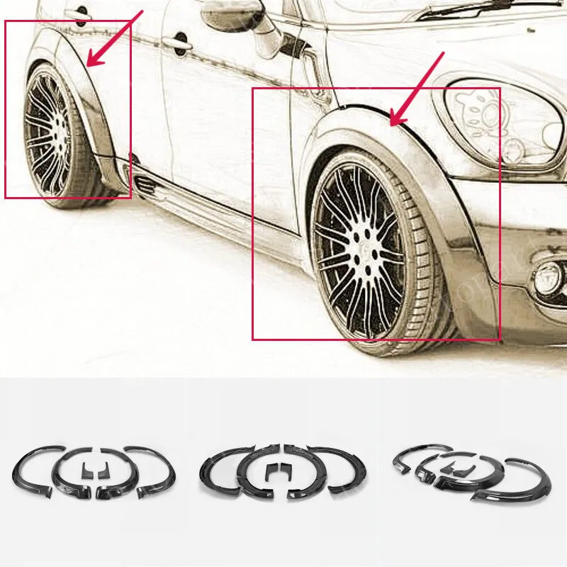 

For Mini 10-16 Countryman R60 +20mm Front/rear Fender Wheel Flares Carbon Fiber car BodyKits