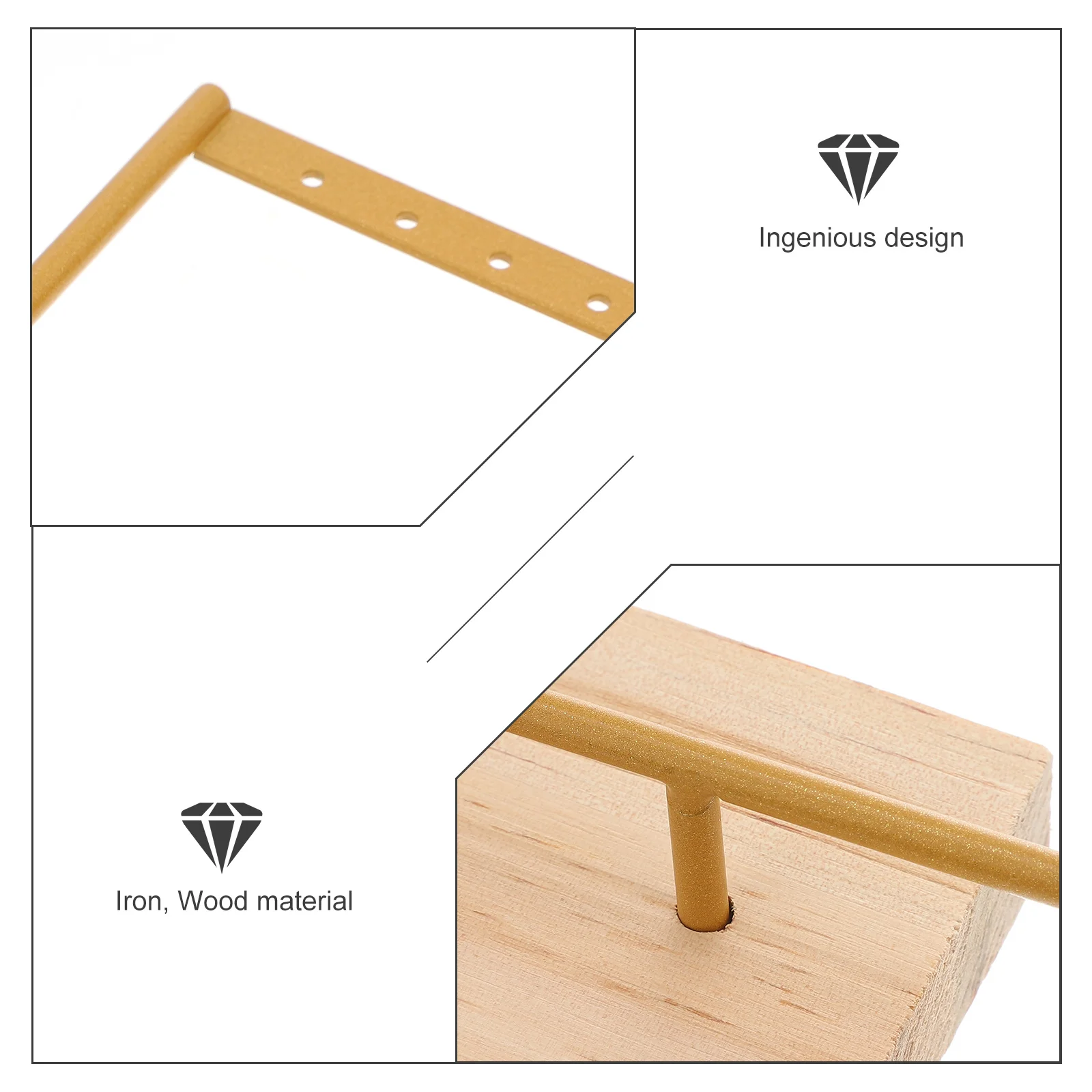 1Pcs Jewelry Display Stand Three Layer Iron Wood Organizer Shelf for Jewelry Shop Home Earring Holder Necklace Bracelet Rack