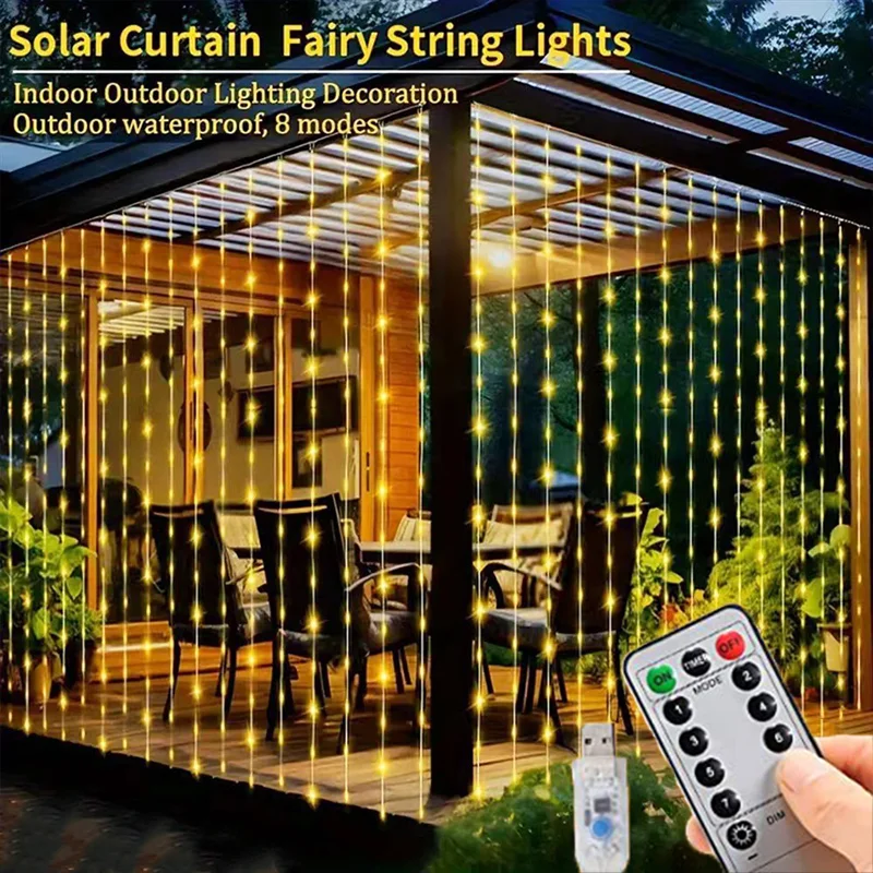 Fairy Light Curtain - Lampu Tirai LED 3m dengan Kontrol