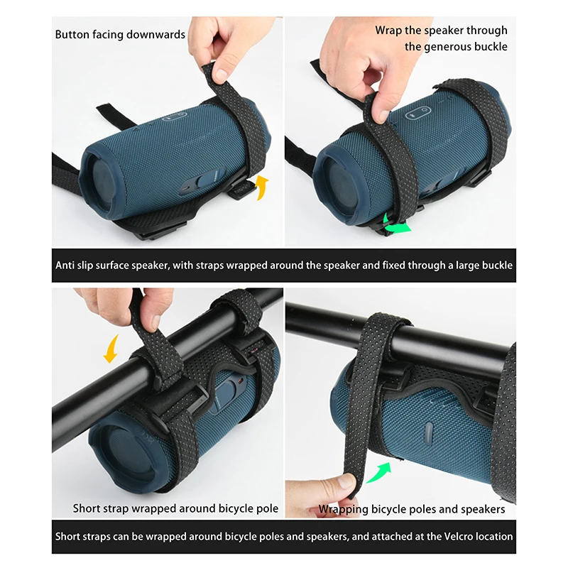 Speaker Holder For Bike/Golf Cart/Boat Railing Adjustable Strap Bike Speaker Stand Bracket For Cylindrical Or Square Speakers