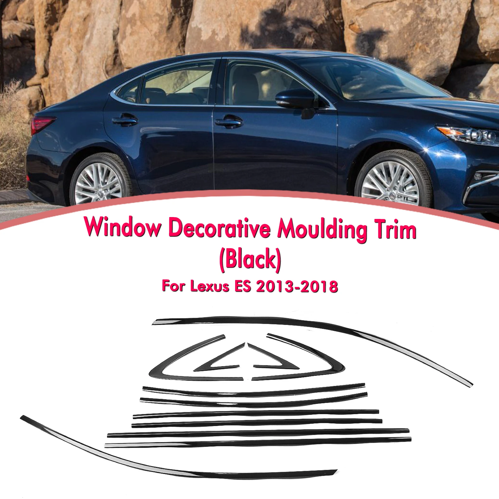 

Car Window Molding Strip Sill Weatherstrip Cover Trim For Lexus ES 2013-2018