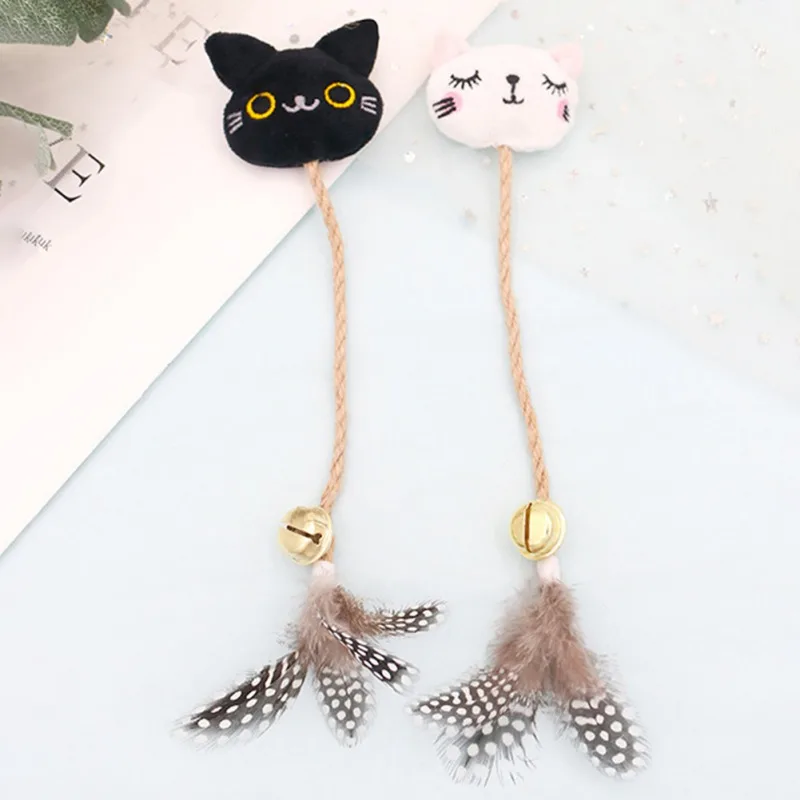 Catnip Toy Cat Chew Toy Bite Resistant Catnip Toys For Cats Filled Cartoon Dolls Teething With Feather Bell And Hemp Rope