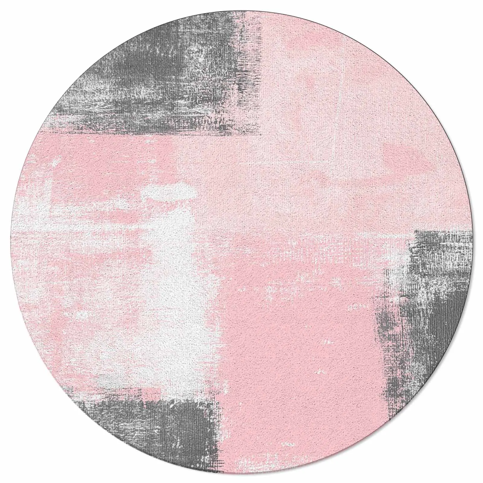 Pink Oil Painting Texture Paint Round Area Rug Carpets for Living Room Large Circle Floor Mat Home Bedroom Kid Room Decoration