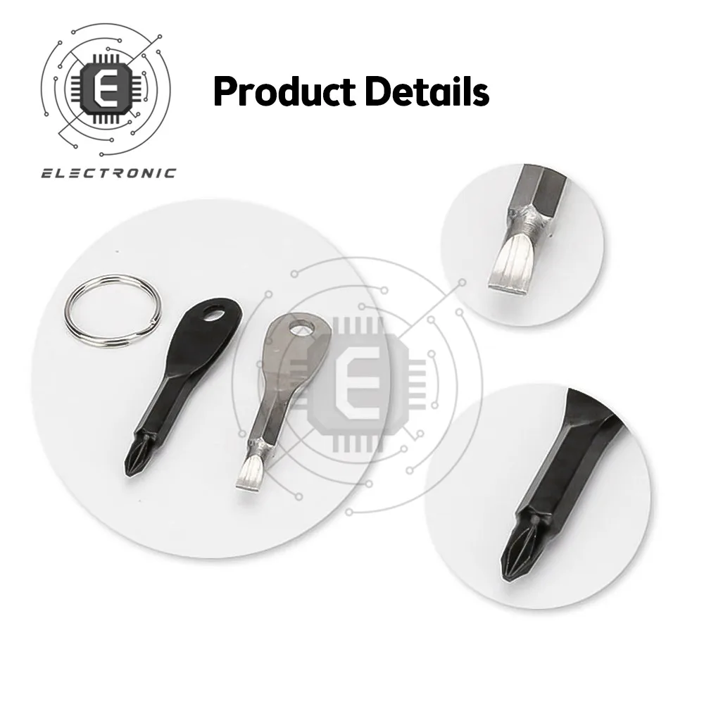 1 Set Stainless Steel Mini EDC Multifunction Screwdriver Key Shape Screwdrivers Pocket Repair Tool