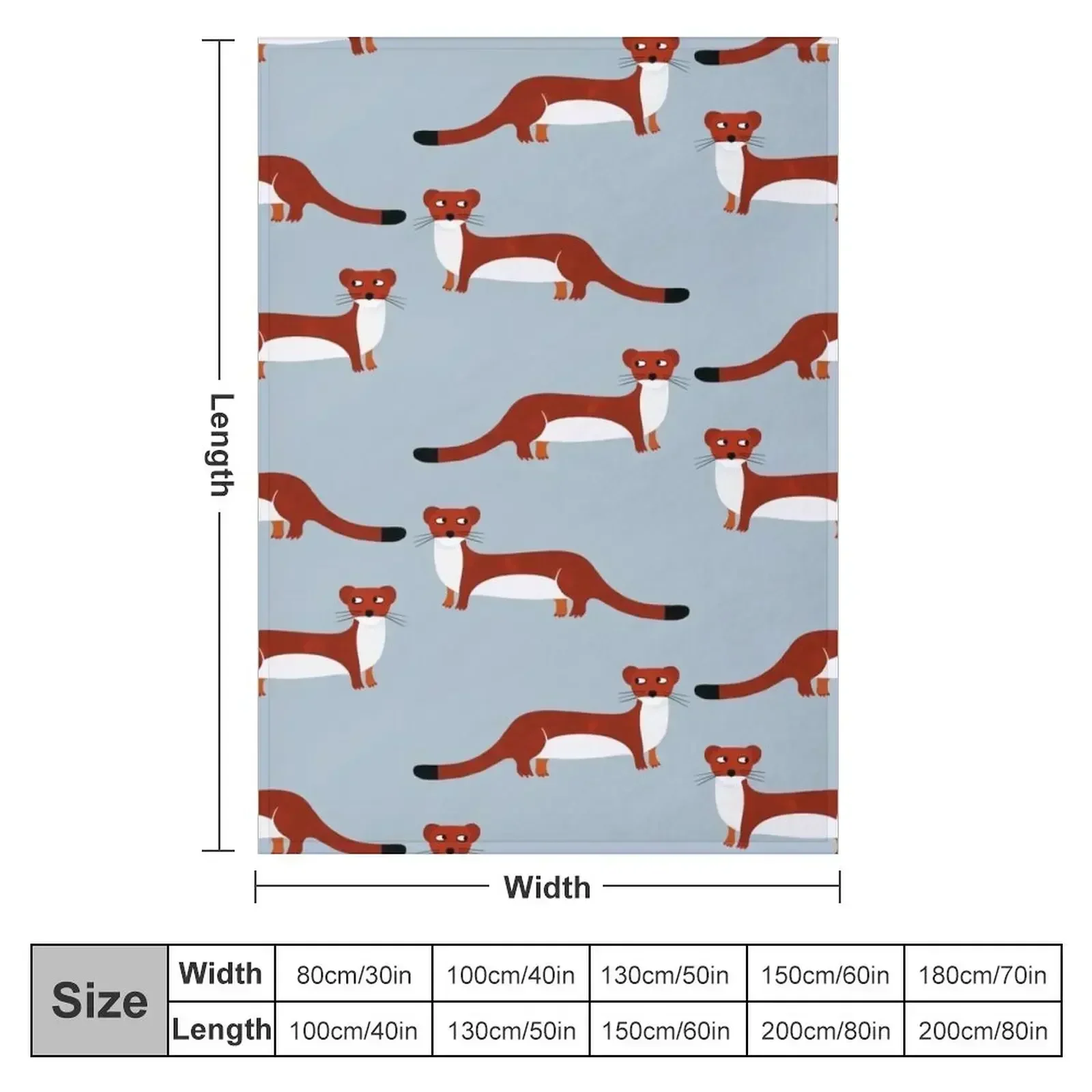 Weasel Throw Blanket Camping Retros Sofas Blankets