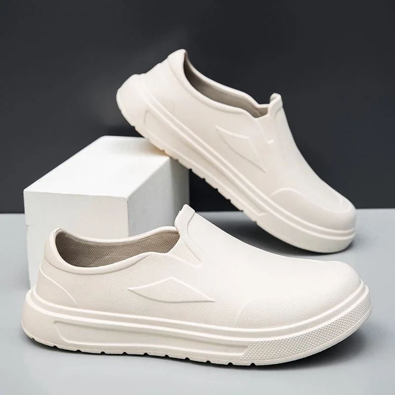 Mens Chef Shoes Non-slip Wear-resistant Kitchen Work Shoes Lightweight EVA Shoes Comfortable Slip on Loafers Men Low-top Sandals
