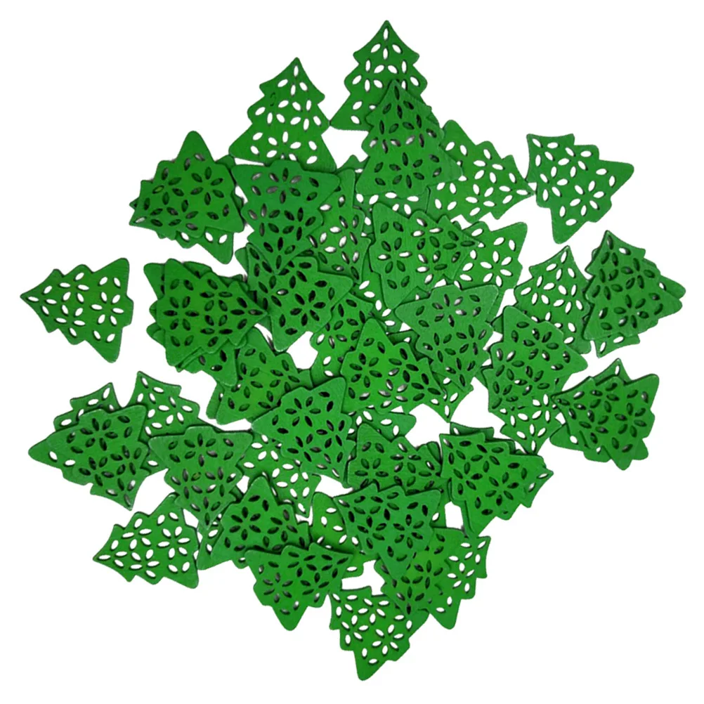 

50Pcs Smooth Natural Wood Slices Christmas Tree Shape for DIY Wooden Craft Decorations Holiday Party Centerpieces