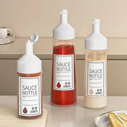 Condiment Squeeze Bottles 350ml Ketchup Mustard Salad Sauce Dispenser with On Cap Lids Olive Oil Bottle Kitchen Gadget