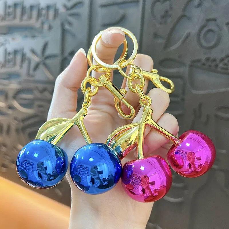 2026 New Fashion Delicious Cherry Keychain Summer Fruits Cherries Pendant Keyring For Women Men Jewelry Bag Accessories Gift