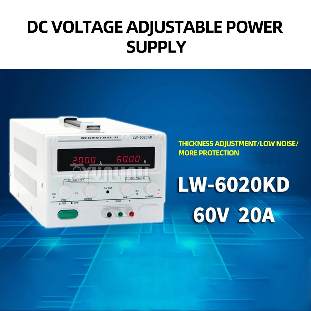 60v20a 10a LED Stable Adjustable Bench Lab Dc Power Supply Adjustable Switch High-Precision Dc Stabilized Power Supply Lw-6020kd